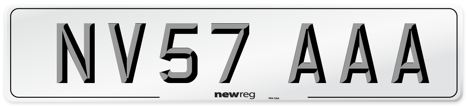 NV57 AAA Number Plate from New Reg